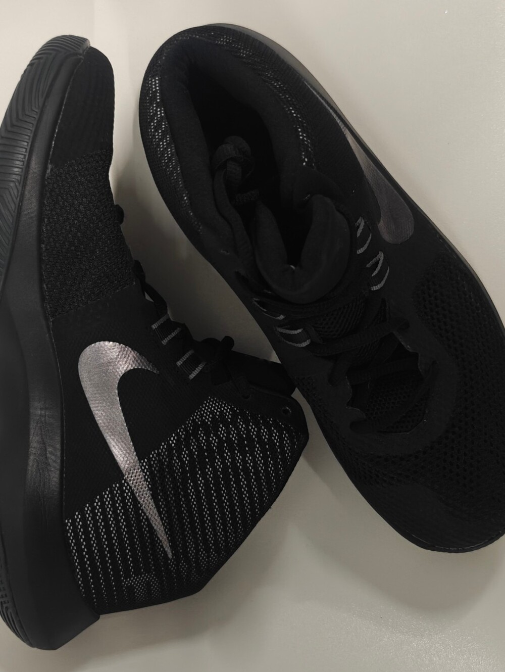 Nike Air Precision NBK Mid Mens Basketball Shoes Black Gray Sneakers Size 8